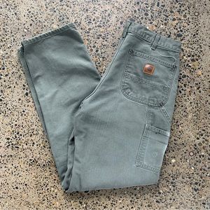 90’s Carhartt Dungaree Fit WIP Pants in Grey Olive